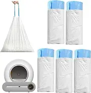 5 Rolls Cat Litter Tray Bags, Cat Litter Tray Bin Liners, Bin Bags for Waste Containers, Cat Litter Tray Covers with Carry Handle, Bag for the Cat Litter Tray, Cat Litter Tray Covers (White)