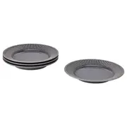 STRIMMIG side plate, stoneware grey, 21 cm