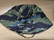 Vietnam War Short Brim JWD Tiger Stripe Camouflage Boonie Hat - Sz 7 1/2