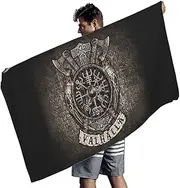Zbbfwu Viking Valhalla Soft Lightweight Beach Towel Large Bath Towel Perfect for Beach Swimming Viking 2 150 x 75 cm