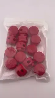 15 Pc Red Plastic Spring Cord Locks