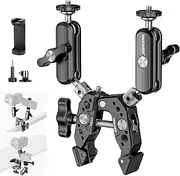 [NEEWER] Heavy Duty Super Clamp with Two 360° Dual Ball Head Magic Arms,1/4" 3/8" Screw Threads,Phone & Action Camera Mount Adapter for Flat/Round Surface Compatible with GoPro DJI Insta360 DSLR,ST82