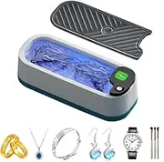 [Lcxecnw] Ultrasonic Jewelry Cleaning Machine,One-Button Operation Professional Sonic Cleaning Machine,Portable Jewelry Cleaning Machine,Used for Glasses,Jewelry,Rings,Silverware,Necklaces,Earrings,Watches