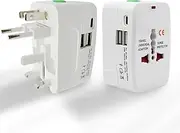 Travel Accessories Universal Travel Adapter - 4 Plug Converter for 200+ Countries, Compact Design, 100-240V, 2 USB Ports & 1 Type-C Port - Ideal for iPhone, iPad, Samsung, Bluetooth Devices