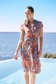 Cross Over Aztec Dress--REB-1600SS15