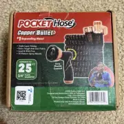 2024 Pocket Hose Copper Bullet With Thumb Spray Nozzle Expanding NEW/SEALED