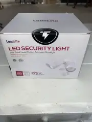 Leonlite Led Security Flood Light 20W Dual Head Motion Activated Warm White