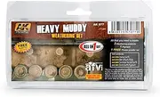 AK Weathering Set AK077 Heavy Muddy (4x35ml)