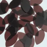Navette Leaf Sequin 1.5" Brown Transparent Glossy and Matte Reversible Paillette