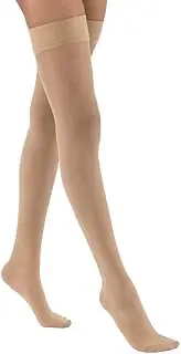 JOBST UltraSheer Compression Stockings, 20-30 mmHg, Thigh High, Sensitive Band, Closed Toe, Natural, Large Petite