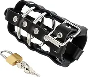 Male Chastity Belt with Key and Lock Chastity Devices Penis Cage Bondage Gear Adjustable Cock Cages Penis Ring Sex Restrains Reusable Adult Sexual Toy Game for Men Couple
