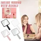 Square Mirror with Handle Beauty Make Up Use Accessories A5U7 Hand Mirror S1F8
