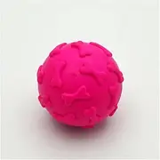 Footprint Vocal Ball Pet Toy Chew Tpr Molar Bite Resistant Interactive Dog Toy Training Fun Bite Stick cleaning expends energy grinding teeth (Color : Rose red)