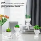 HG 4pcs Artificial Succulent Planter Pot Human Shaped Cute Ceramic Plastic