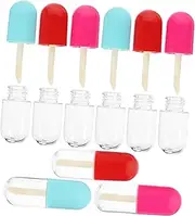 Healvian 5sets Color Tube Empty Tube Bottles Juicy Base Kit Liner Plumping Lip Gloss Refillable Lip Glowy Gloss Lids Clear Clear Mascara Shine Multipack Kits Balm Asb 9pcs*5