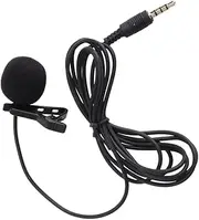 VINTORKY Mini Portable Clip Lavalier Condenser Mic for Mobile Phones Laptops and Cameras Omnidirectional Black for Video Meetings Recording Interviews