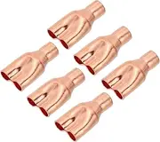 uxcell 5/16" x 1/4" x 1/4" ID Tee Tee Y Type Copper Fitting, 6 Pcs Welding Joint Split Union Intersection for HVAC, Air Conditioning Refrigeration System