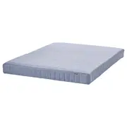 VADSÖ sprung mattress, extra firm/light blue, Queen
