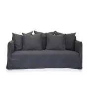 [James Lane] Como Linen Sofa Charcoal - 2.5 Seater