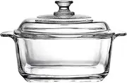 1L Glass Casserole Dish with Lid - Small Square Casserole Dish - 5.9 inch Microwave Bowl Cookware (33 oz)