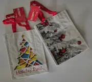 SKILCRAFT LAMINATED TOTE BAGS (2) 1 Gallon Holiday Fun Ornaments Tree NEW