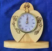 Mushroom Themed Hand-Burned Wooden Clock 6”