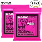 2-PACK Ernie Ball 2253 Super Slinky Classic Rock N Roll Guitar Strings 9-42
