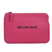 BALENCIAGA 巴黎世家 EVERYDAY小牛皮拉鍊手拿包.桃