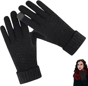 [Dusehu] Womens Winter Gloves - Full-Hand Thickened Touchscreen Gloves Anti-Slip | Cold Weather Gloves for Running Driving Cycling