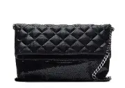 MIMCO BLACK CHEEKY PINCH CLUTCH Internal Phone Zip Pocket MIMCO Signature Lining