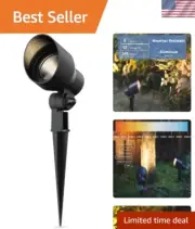 Elegant LED Floodlight in Black - Waterproof Outdoor Landscape Spotlight
