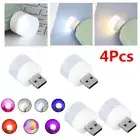 4 Pcs USB Portable LED Mini Night Light Small Round Lamp Computer Mobile Power