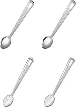Large Spoons for Cooking - Serving Spoon & Slotted Spoon Stainless Steel, Set of 4 - Kitchen Serving Spoon with Holes and Long Handle, Metal, 15 Inch