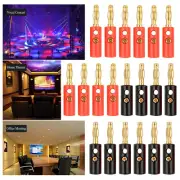 20Pcs 4mm Connector Gold Plated Banana Audio Speaker Plugs Connector Black Red