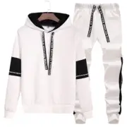 Men Tracksuit Two Piece Set Sport Hoodie Jacket Sweatshirt+Pants Hooded Set Suit