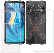 BMPNLSZ Transparent Cover for Cubot Kingkong Power 5 + HD Tempered Glass, Silicone Shell TPU Bumper Protective Back Case - Scratch Screen Protector for Cubot Kingkong Power 5
