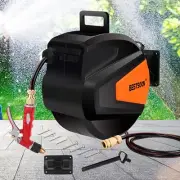 Retractable Garden Hose Reel 30M+3M Water Hose Reel with Brass Spray Nozzle