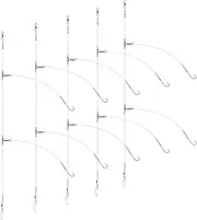 5pcs Sea Fishing Rigs, Pre Tie Flapper Rigs Sea Fishing Hook Sizes 1, 2/0 for Beach Casting Shore Fishing Flounder, Whiting, Bass, Plaice