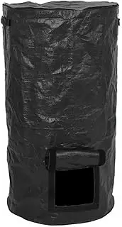 Garden Waste Bags, Organic Compost Bag with Lid Compost Bin Bag Collapsible Garden Yard Trash Can Environmental Organic(Black)
