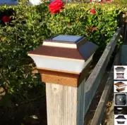 6-pk NEW Solar Copper Cap Lights With Bright White SMD LED For 4x4 Wood Post