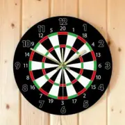 Dartboard Wall Clock..strong colours and printed on a strong acrylic plate...