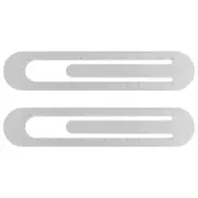 2pcs Straight Ruler 13cm Metric Bookmark Clip Ruler Grey