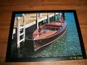 1939 22 foot CHRIS CRAFT RUNABOUT antique wooden boat framed calendar Photo