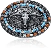 [BBOTEN] Cowboy Belt Buckle for Men Boys Cowboy, Western Cowboy Hat Horse Longhorn Belt Buckles for Cowboy Rodeo Son/Men