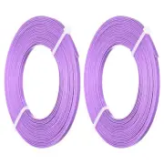 18 Gauge 3mm Wide Flat Wire, 16.4Ft 2 Roll Bendable Flat Bezel Wire Light Purple