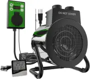 Electric Greenhouse Heater with Thermostat - 1500W Stainless Steel Outdoor Fan H