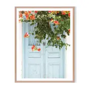 Pale Blue Framed Printed Wall Art - Timber