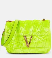 [Versace] Versace Virtus Small velvet shoulder bag One Size orange