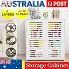 4 Tiers Shoe Cabinet Shoes Storage Rack Wooden Plastic Organiser Shelf Cupboard