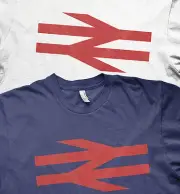 British rail logo trains model railways BR arrows t shirt